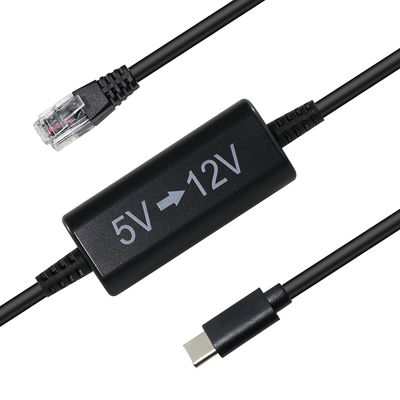 USB-C naar RJ45 Power Injector Kabel - 5V naar 12V Step-Up Ethernet Adapter voor IP Camera, Access Point, IoT Apparaat