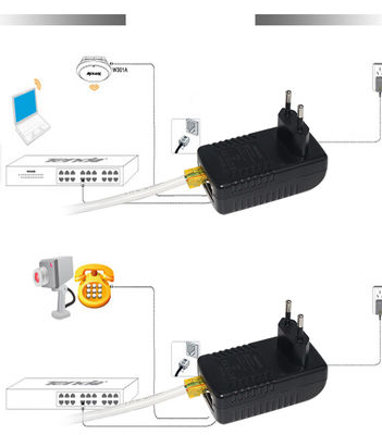 EU-stekker 48V PoE-injector IEEE 802.3af/at voor IP-camera's & draadloze access points