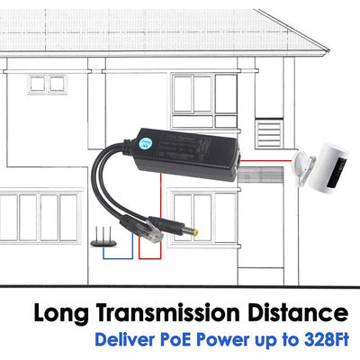 PoE-splitter met DC-uitgang - 48V tot 12V/9V/5V Step Down Power Over Ethernet Converter voor IP-camera, Raspberry Pi, Access Point