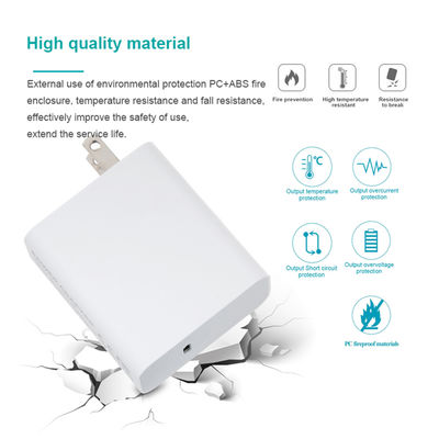 US Plug 60W USB-C Wandlader  2-Pin Compact Fast Charging Adapter voor laptop, telefoon, tablet, reisgebruik (100  240V Input)