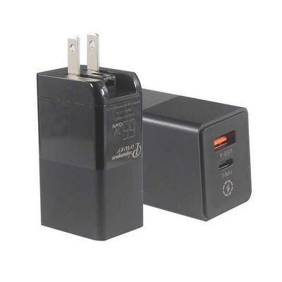 US Plug 65W USB Wall Charger    Dual-Port Adapter met USB-C & USB-A-Uitgang voor Laptop, telefoon, tablet, reizen opladen (100   240V Input)