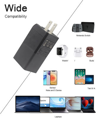 US Plug 65W USB Wall Charger    Dual-Port Adapter met USB-C & USB-A-Uitgang voor Laptop, telefoon, tablet, reizen opladen (100   240V Input)