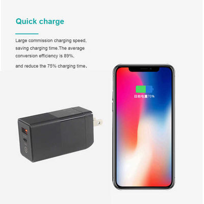 US Plug 65W USB Wall Charger    Dual-Port Adapter met USB-C & USB-A-Uitgang voor Laptop, telefoon, tablet, reizen opladen (100   240V Input)