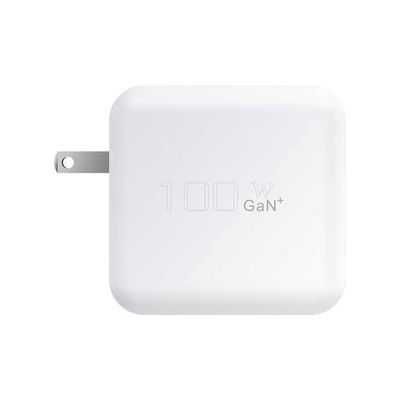 US Plug 100W USB-C Wandlader  2-pin High Power Adapter voor Laptop, Tablet, Telefoon, Type-C apparaten (100  240V Input)