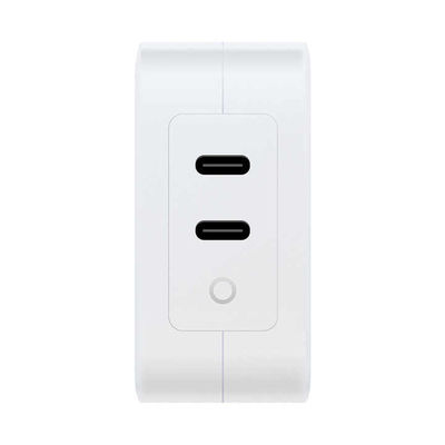 US Plug 100W Dual USB-C Wall Charger 2 poort snelladaptore voor laptop, tablet, telefoon, type-C apparaten (100240V input)