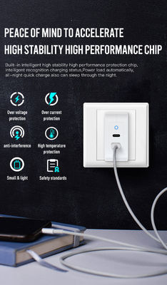 US Plug 100W Dual USB-C Wall Charger 2 poort snelladaptore voor laptop, tablet, telefoon, type-C apparaten (100240V input)
