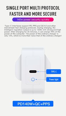 AU Plug 140W USB-C Wandlader – Krachtige 2-pins Adapter voor Laptop, Tablet, Telefoon, Type-C Apparaten (100–240V Input)