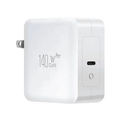 US 2-pin wandoplader met één USB-C-poort, 140W high-speed output, snellaad adapter voor laptop/mobiele
