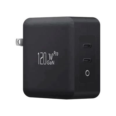 Dual USB-C GaN PD-oplader van 120 W met US 2-Pin plug