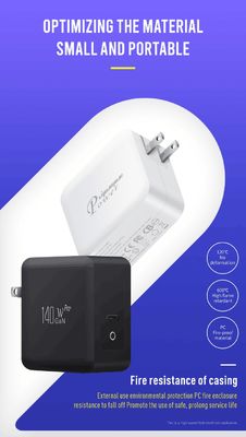 Dual USB-C GaN PD-oplader van 120 W met US 2-Pin plug