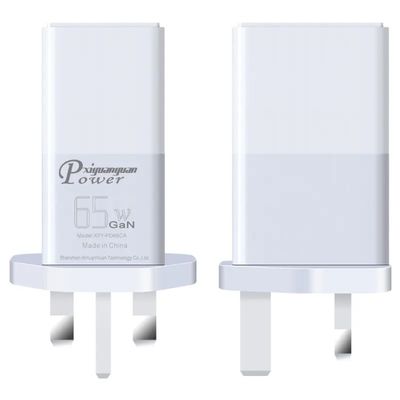 Britse 2-pin wandlader met USB-C en USB-A-poorten, 65W Dual Port High-Speed Power Adapter voor laptop/telefoon/tablet