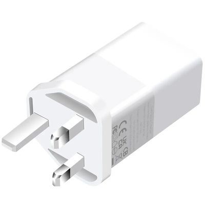 Britse 2-pin wandlader met USB-C en USB-A-poorten, 65W Dual Port High-Speed Power Adapter voor laptop/telefoon/tablet