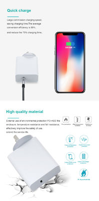 AU 2-Pin USB-C muuroplader, 60W High-Speed Output Power Adapter voor laptop, tablet, mobiele telefoon