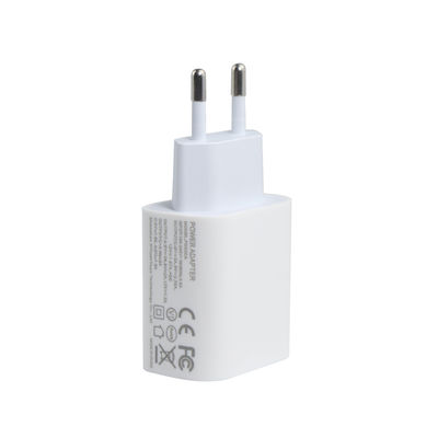 EU 2-pins wandlader met USB-C- en USB-A-poorten, 20W compacte dual-port voedingsadapter voor het opladen van telefoon en tablet