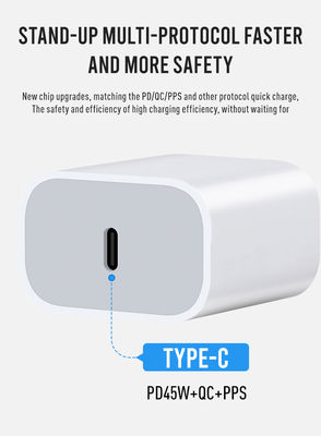 AU 2-pins USB-C-wandlader, 45W snelle voedingsadapter voor laptop, tablet, smartphone