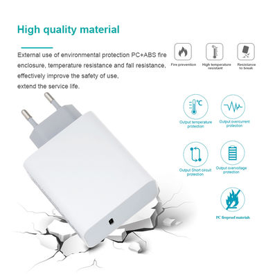 EU 2-pin USB-C muuroplader, 60W High-Speed Type-C Power Adapter voor laptop, tablet en smartphone
