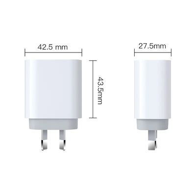 AU 2-pins USB-C Wandlader, 30W Snelle Type-C Stroomadapter voor Smartphones, Tablets en Kleine Laptops