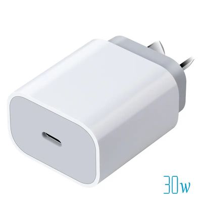 AU 2-pins USB-C Wandlader, 30W Snelle Type-C Stroomadapter voor Smartphones, Tablets en Kleine Laptops