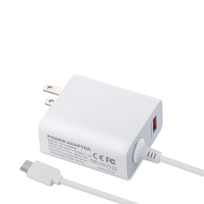 60W USB-C US Wandlader met Vaste Kabel, Snelle Type-C Stroomadapter voor Smartphones, Tablets en Laptops