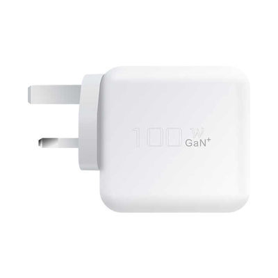 UK 2-pins USB-C-oplader met dubbele poorten, 100W snelle Type-C-stroomadapter voor laptops, tablets en smartphones
