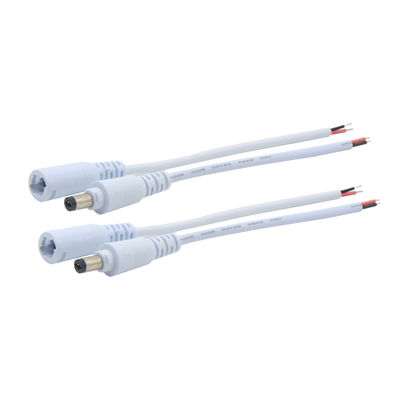 DC Male stekker / Female jack naar vertinde blanke draad - 5,2 mm x 2,1 mm voedingsconnector kabel voor CCTV, LED, doe-het-zelf toepassingen