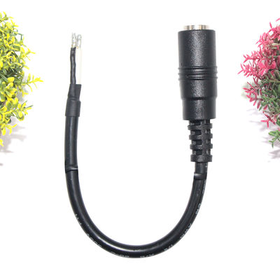 Haakse DC-voedingsaansluiting 5,5x2,1 mm vrouwelijke jack naar vertinde draadkabel