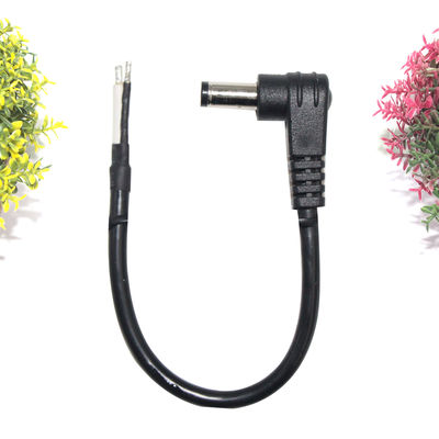 Haakse DC-voedingsaansluiting 5,5x2,1 mm vrouwelijke jack naar vertinde draadkabel