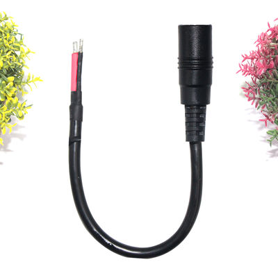 Haakse DC-voedingsaansluiting 5,5x2,1 mm vrouwelijke jack naar vertinde draadkabel