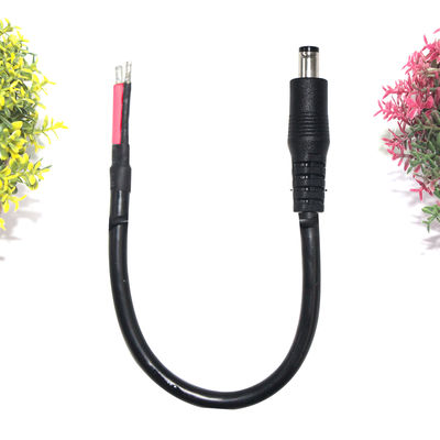 Haakse DC-voedingsaansluiting 5,5x2,1 mm vrouwelijke jack naar vertinde draadkabel