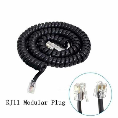 Gekrolde kabel van de telefoon-RJ9/RJ10 tot RJ9 verlengkabel voor vaste telefoon telefoon bureau telefoon en kantoor PBX systeem