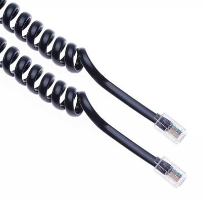 Gekrolde kabel van de telefoon-RJ9/RJ10 tot RJ9 verlengkabel voor vaste telefoon telefoon bureau telefoon en kantoor PBX systeem