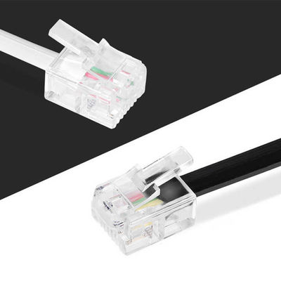 RJ11 naar RJ11 Verlengsnoer - 4-aderige platte telefoonlijn voor thuis/kantoor, DSL-modem, beveiligingssystemen & draadloze telefoons