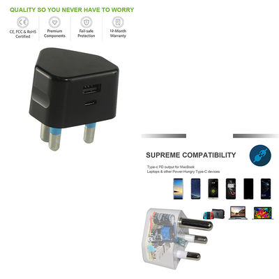 Zuid-Afrikaanse SA-stekker naar USB-C-oplaadkabel 5V 9V 12V
