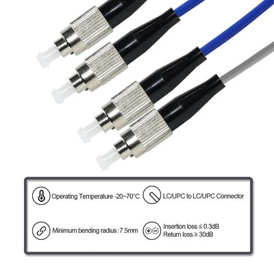 FC naar FC Duplex Singlemode Glasvezelkabel 9/125μm OS2