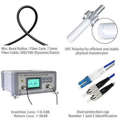 LC naar ST Duplex OM3 Fiber Patch Cable 50/125μm
