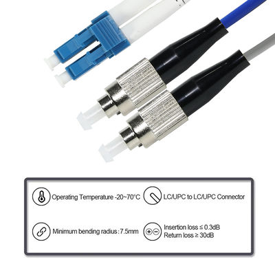 LC naar ST Duplex OM3 Fiber Patch Cable 50/125μm