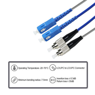 ST naar SC Duplex OM3 Multimode Fiber Patch Cable 50/125μm