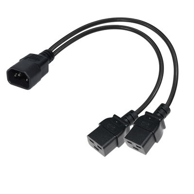 IEC 60320 Man tot 2 x C19 Vrouwelijke Y-kabel C14 tot Dual C19 Power Splitter-kabel voor PDU Server Rack Data Center