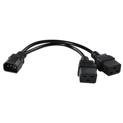 IEC 60320 Man tot 2 x C19 Vrouwelijke Y-kabel C14 tot Dual C19 Power Splitter-kabel voor PDU Server Rack Data Center