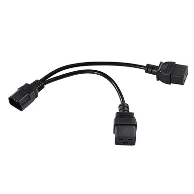 IEC 60320 C14 naar Dubbele C19 Stroomverdelerkabel voor Server Racks