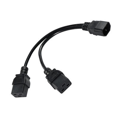 IEC 60320 C14 naar Dubbele C19 Stroomverdelerkabel voor Server Racks