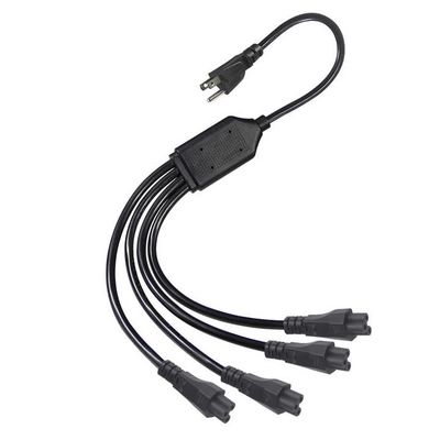 NEMA 5-15P tot 4-Way IEC C5 Power Splitter Cord- US Plug to Cloverleaf Adapter Cable voor laptop, adapter, laptopoplader