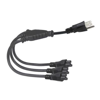 NEMA 5-15P tot 4-Way IEC C5 Power Splitter Cord- US Plug to Cloverleaf Adapter Cable voor laptop, adapter, laptopoplader