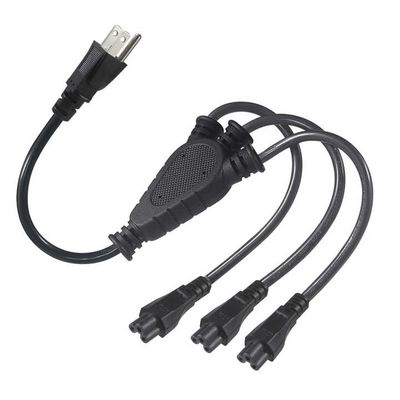 NEMA 5-15P tot 4-Way IEC C5 Power Splitter Cord- US Plug to Cloverleaf Adapter Cable voor laptop, adapter, laptopoplader