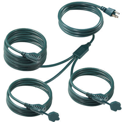 NEMA 5-15P naar 3-weg Amerikaanse stopcontact splitter verlengsnoer - 125V AC zwaar uitgevoerde kabel voor thuis, kantoor, werkplaats