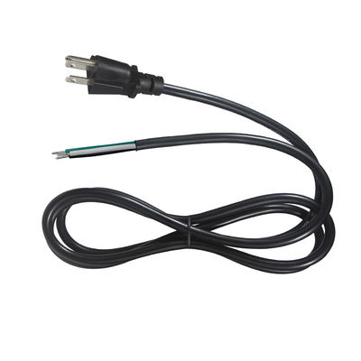 NEMA 5-15P stroomkabel met geblokkeerde draad eind 3-geleider US-plugkabel voor DIY bedrading, paneel, terminal blok gebruik