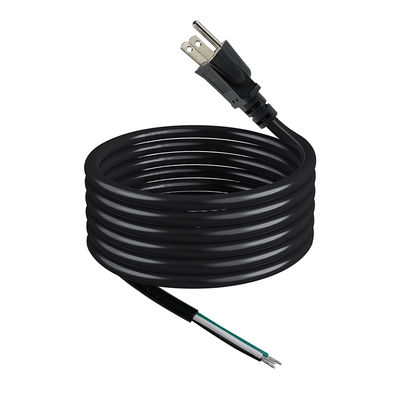 NEMA 5-15P netsnoer met vertinde gestripte draadeinde 3-aderig