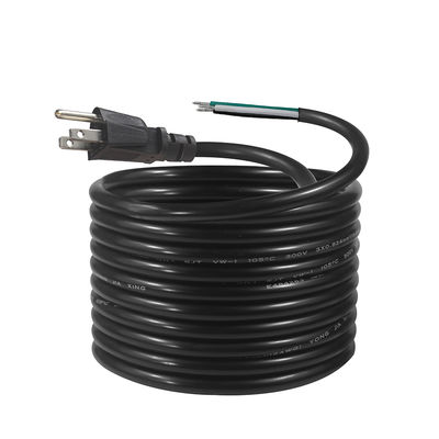 NEMA 5-15P stroomkabel met geblokkeerde draad eind 3-geleider US-plugkabel voor DIY bedrading, paneel, terminal blok gebruik