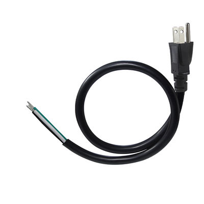 NEMA 5-15P stroomkabel met geblokkeerde draad eind 3-geleider US-plugkabel voor DIY bedrading, paneel, terminal blok gebruik