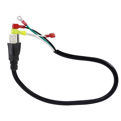Rechthoek 3P US Plug to Spade/Ring Terminal Power Cable, 14AWG 3-Wire Pre-Terminated Cord voor Versterker Audio Equipment 3/6FT